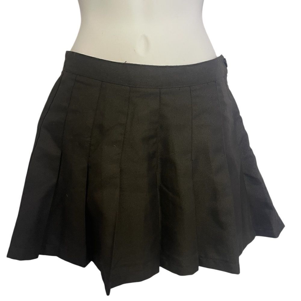 Black Pleated Mini Skirt